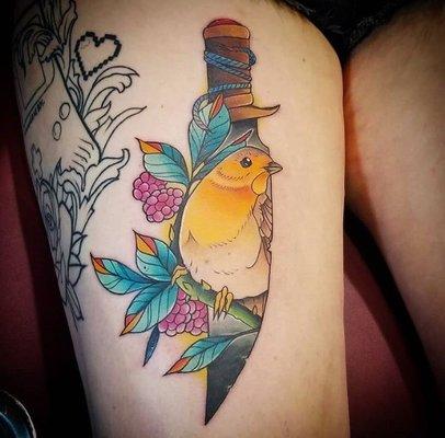 First place trophy winner for best small color. by @jonwhitetattoos