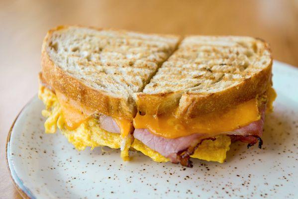 Ham, Cheese, and Egg Panini (@miguelmoralesphotography on Instagram)