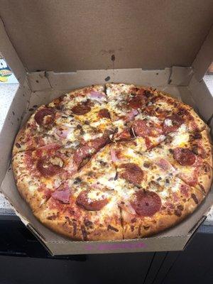 Meat lovers pizza