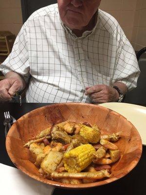 Tom's excited! Low Country Boil