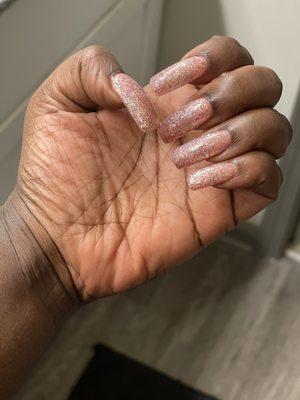 Acrylic overlay (my real nail length thanks to SNS) with gel polish