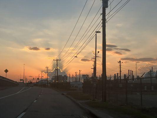 Sunset leaving the park