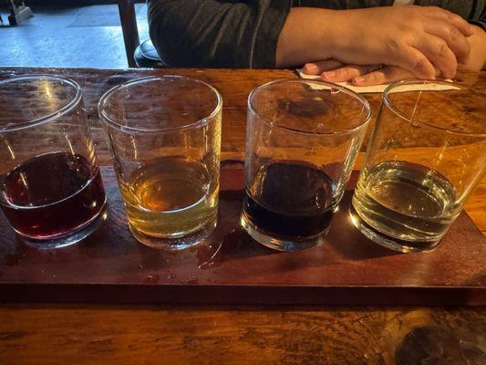 Infused alcohol flight.