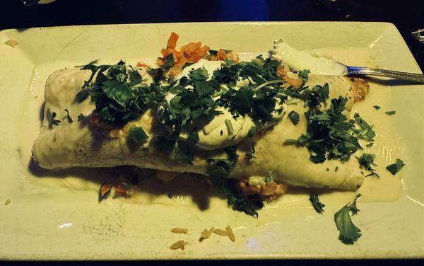 Burrito San Jose added sour cream and cilantro.