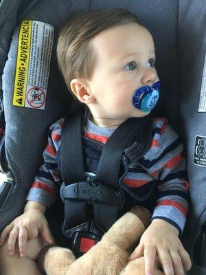 After his haircut!