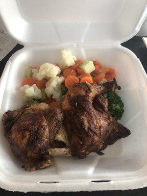 1/2 chicken with vegetables