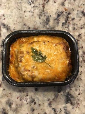 Individual portion of Turkey lasagna made by Simply Delicious Catering