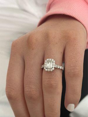 The engagement ring from Mulloys.