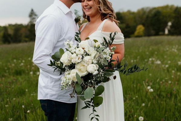 Wedding bouquet in white