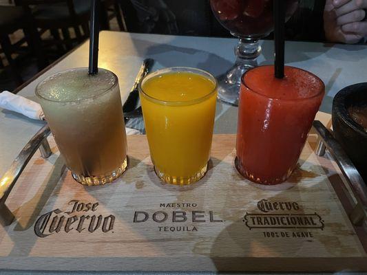 Margarita flight: watermelon, mango, strawberry