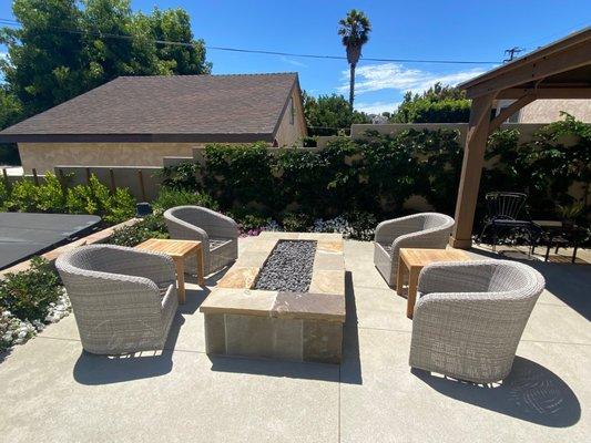 They Large stackable tables look great in this space.