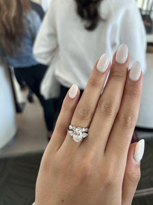 Gel X extensions with bridal white