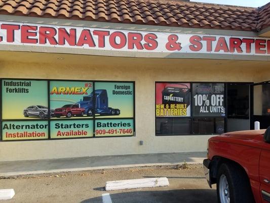 ARMEX Alternators and Starters also Batteries in Fontana store