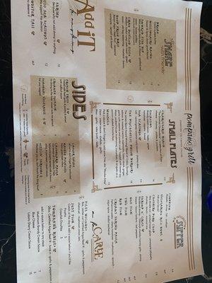 The menu