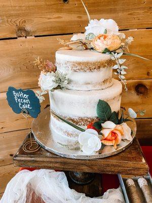 Butter pecan wedding cake