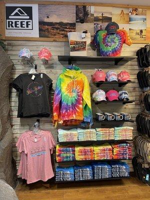 Side wall, tie dye merchandise