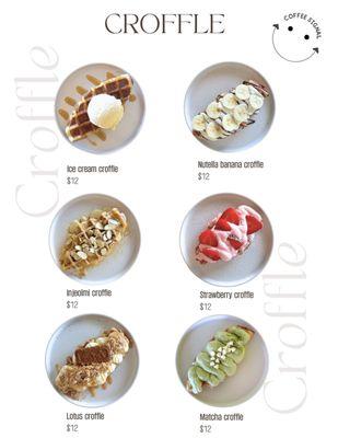 New dessert menu!! various flavor croffle