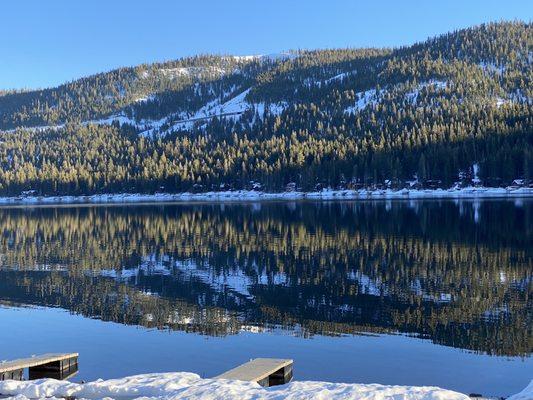 Snow covered docks