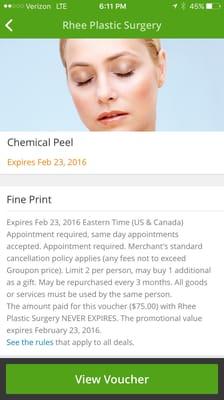 Groupon for chemical peel