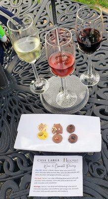 Wine and Chocolate Pairing Flight at Casa Larga