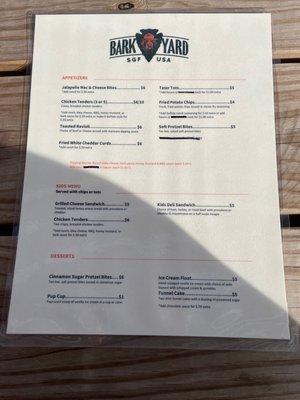 Menu other side