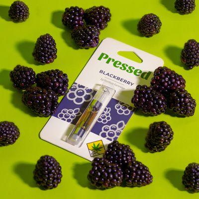 Pressed Blackberry vape cartridge