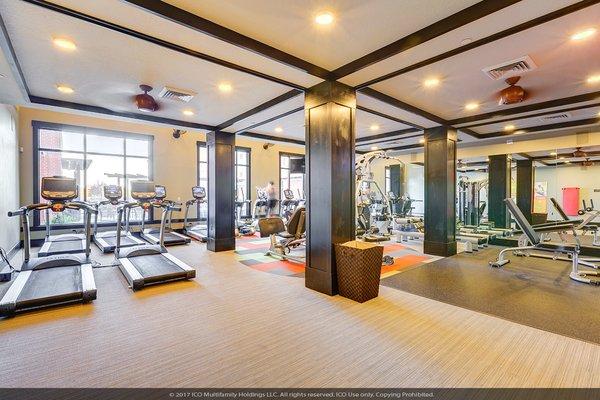 Indoor gym at The Aston at University Place in Orem, Utah.