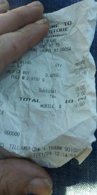 this is the receipt they gave me printed at 12:15 when I was there around 12:30pm...Thieves