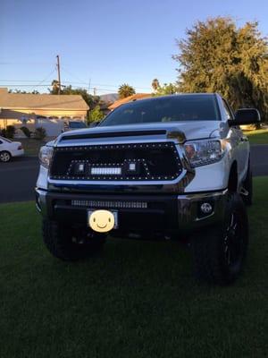 They put on new grill on my hubby's Toyota Tundra looks great.