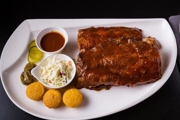 Slow Baked BBQ Ribs w/ Coleslaw