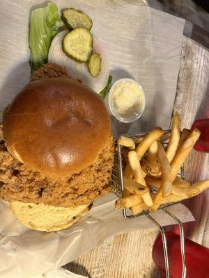 Pork tenderloin with fries