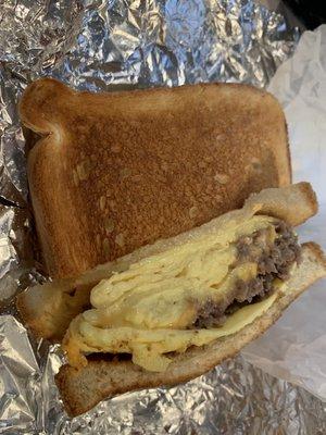 Steak Egg and Cheese on White toast