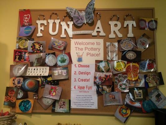 Pottery Place | Fun Art Wall w/ photos & instructions