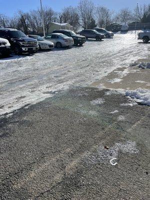 Mr. Tire Auto Service Centers 5200 Lee Hwy, Arlington, VA  22207 The parking lot area is in very bad ice condition, not safe at all.