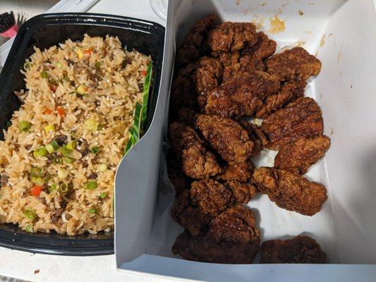 Soy garlic tenders + bulgogi fried rice