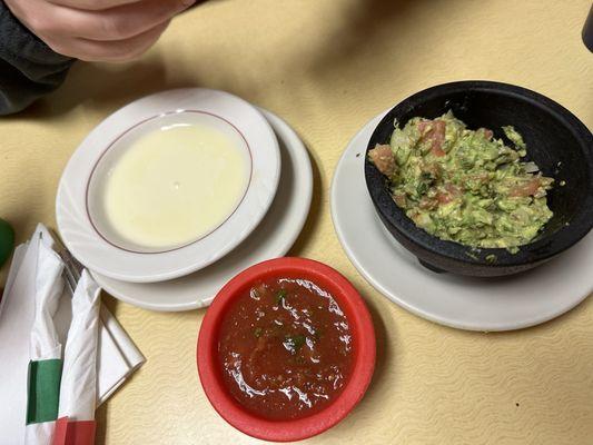 Cheese Dip and Guacamole