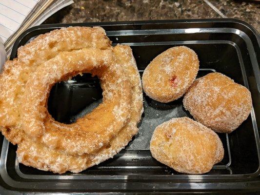 Old fashioned and filled donut holes