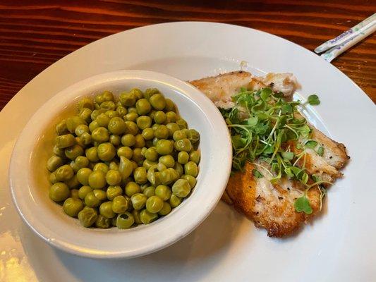 Lemon pepper tilapia with peas