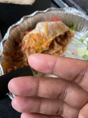 Found two pieces of hair in my chicken burrito , this is disgusting.