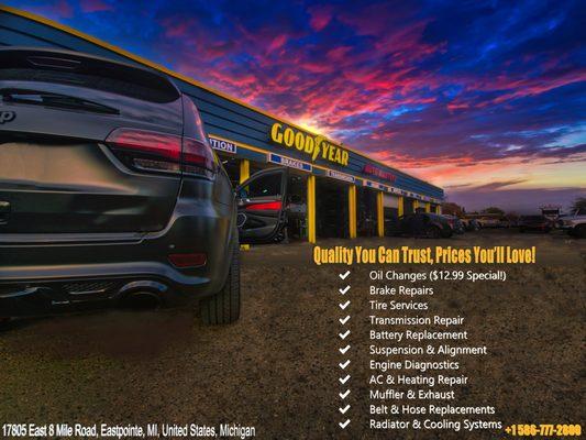 Quality You Can Trust, Prices You'll Love! 

From $12.99 Oil Changes to Transmission Repairs and more, we've got your car covered