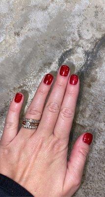 Ruby red gel shellac