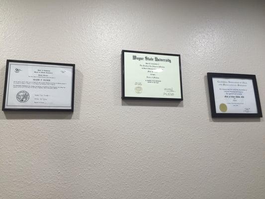 His certifications .