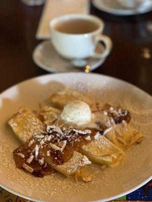 The Harvey Girls Famous small and thin Orange Pancakes Crepes are delicate. Be advised the orange is sweet like a marmalade.