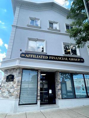 The Main Street side of the Affiliated Financial Group building in Wakefield, MA.