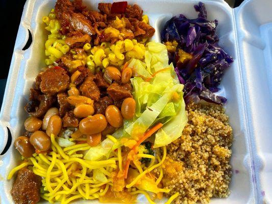 Vegan combination platter. Irie vibes.