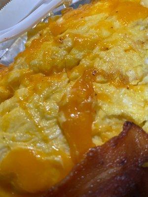 Hair in the egg Ham and Cheese Omelette