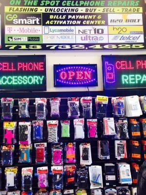 This little shop sells all kinds of cell phone products.