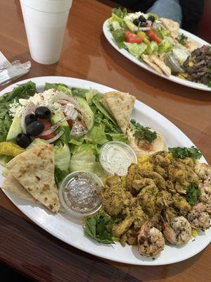 Chicken Shawarma Plate with shrimp