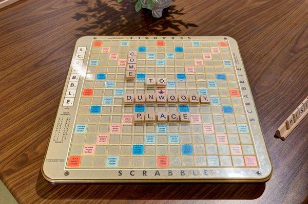 Dunwoody Place | Personal Care Home | Atlanta, GA | Scrabble board