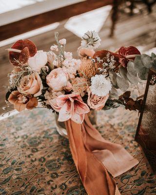 Boho Bouquet for a Miami Bride with touches of tropical accents